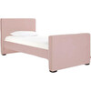 Dorma High Headboard Bed, Blush Linen & Walnut Frame - Beds - 1 - thumbnail