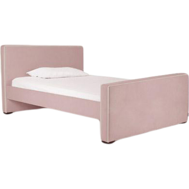 Dorma High Headboard Bed, Blush Linen & Walnut Frame - Beds - 2