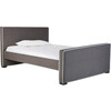 Dorma High Headboard Bed, Charcoal Microsuede & Walnut Frame - Beds - 2