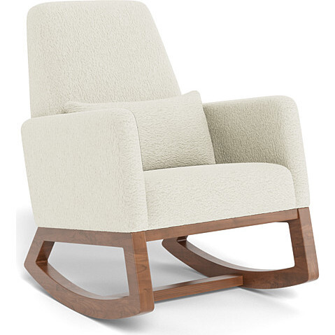 Faux Sheepskin Joya Rocker, Walnut Base - Nursery Chairs - 1