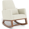 Faux Sheepskin Joya Rocker, Walnut Base - Nursery Chairs - 1 - thumbnail