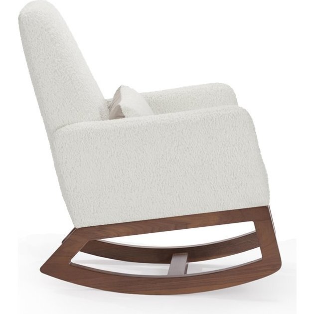Faux Sheepskin Joya Rocker, Walnut Base - Nursery Chairs - 2
