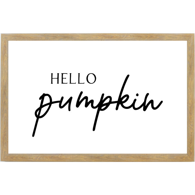 Hello Pumpkin Sign, Farmhouse Brown Frame
