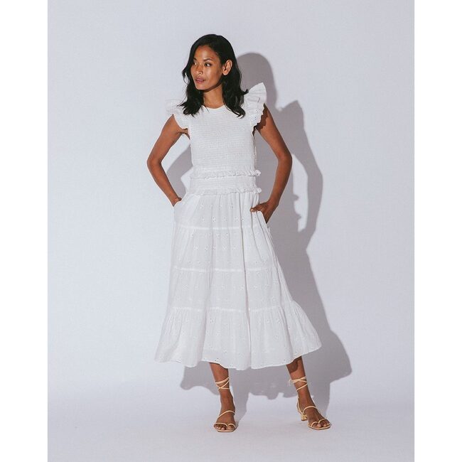 Women's Emmy Midi Dress, White - Dresses - 3