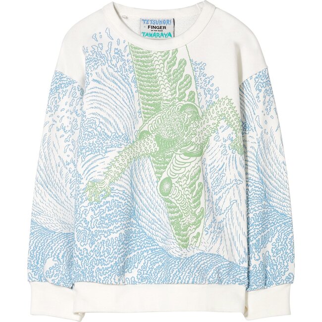 Wind Off White Surfer Sweatshirt, Ecru - Sweatshirts - 1