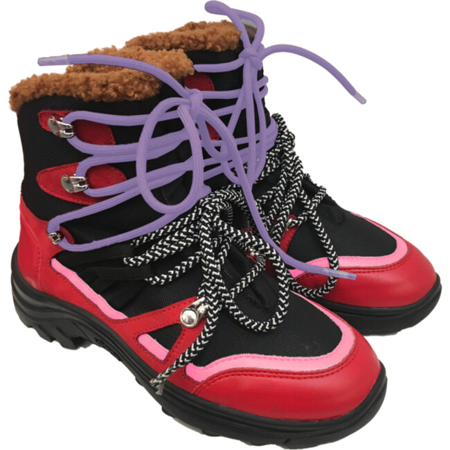 Hiking Boots, Red - Boots - 1
