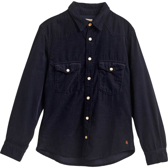 PEI Velvet Shirt, Navy - Shirts - 1