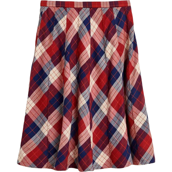 Ines Plaid Skirt, Red - Dresses - 1