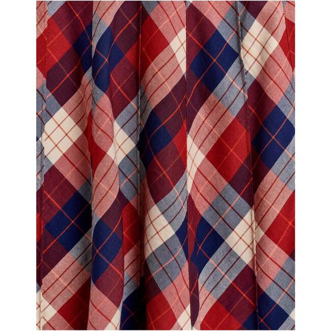 Ines Plaid Skirt, Red - Dresses - 4