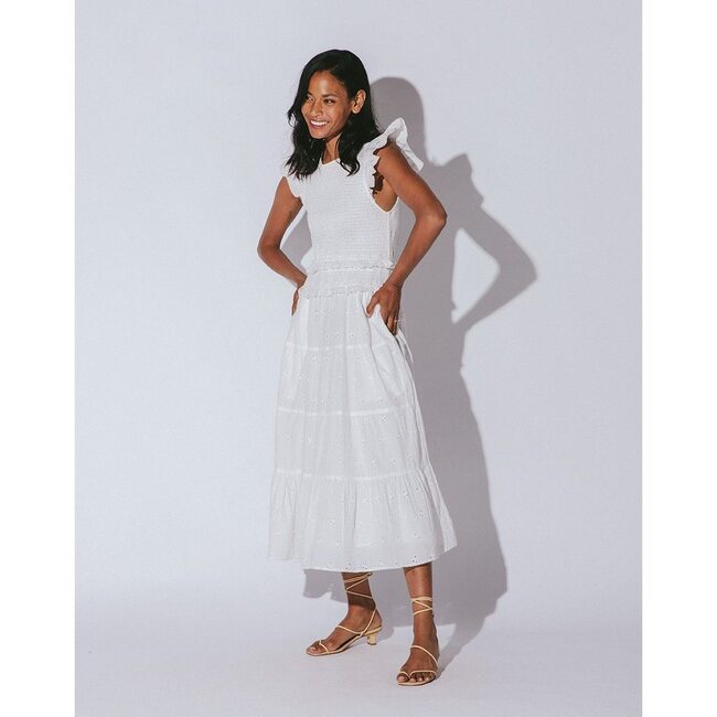 Women's Emmy Midi Dress, White - Dresses - 4