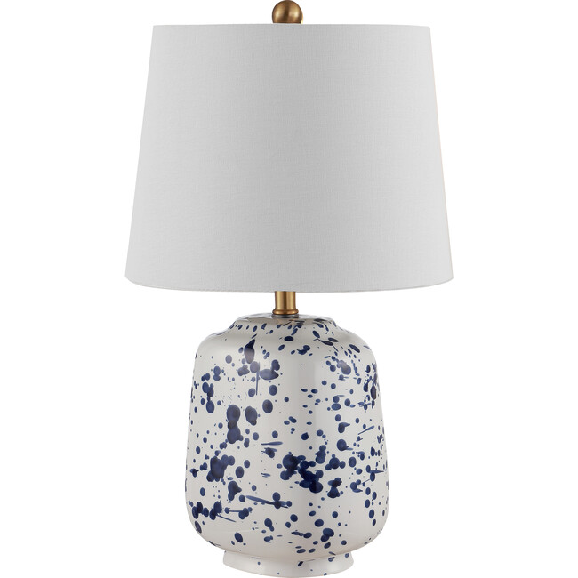 Greyon Ceramic Table Lamp, White/Blue