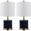 Set of 2 Jayce Glass Table Lamps, Navy - Lighting - 1 - thumbnail