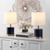 Set of 2 Jayce Glass Table Lamps, Navy - Lighting - 3