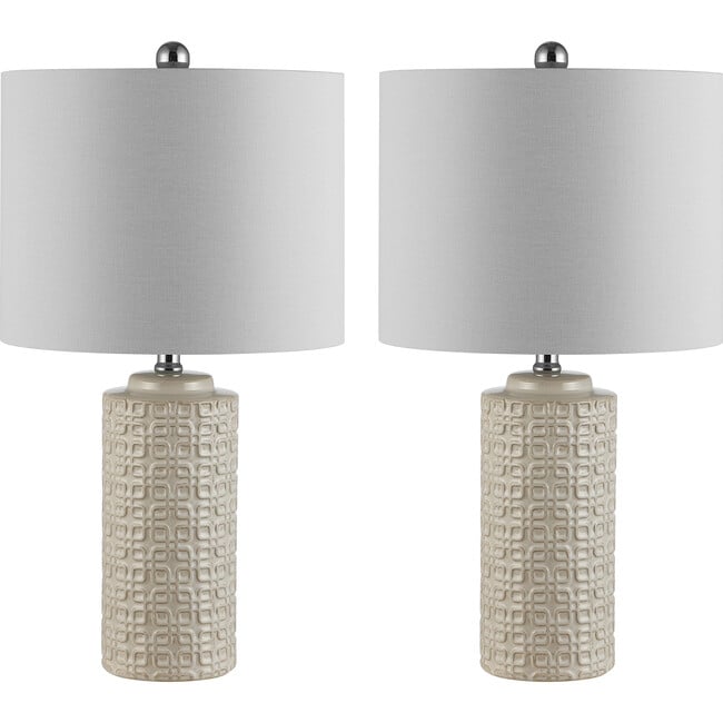 Set of 2 Artef Ceramic Table Lamps, Cream