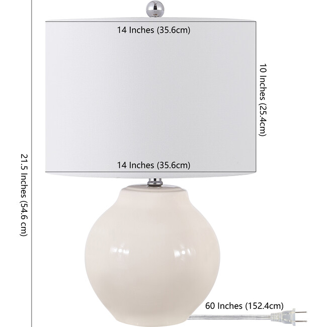 Zaid Resin Table Lamp, Cream - Lighting - 4