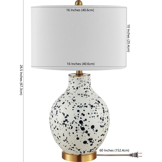 Krew Glass Table Lamp, White/Blue - Lighting - 4