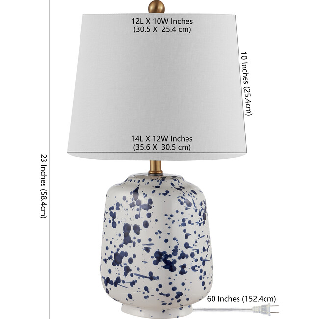 Greyon Ceramic Table Lamp, White/Blue - Lighting - 4