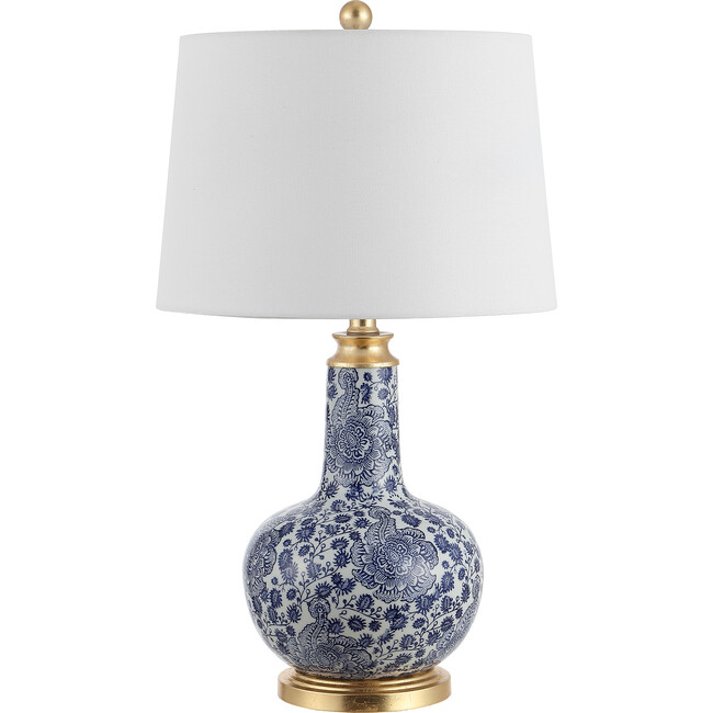 Leia Ceramic Table Lamp, Blue/White