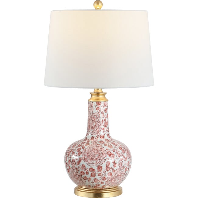 Leia Ceramic Table Lamp, Red/White - Lighting - 5