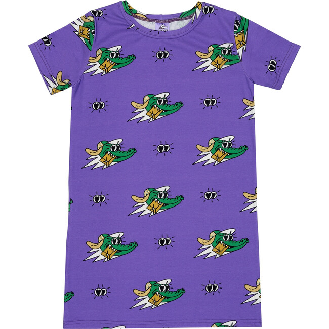 T-Shirt Dress Golden Gator Purple - Dresses - 1