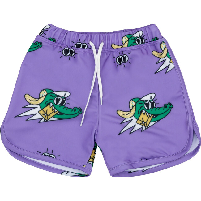 Swim Shorts Golden Gator Purple