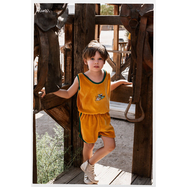 Velour Jumpsuit Golden Gator Yellow - Rompers - 2