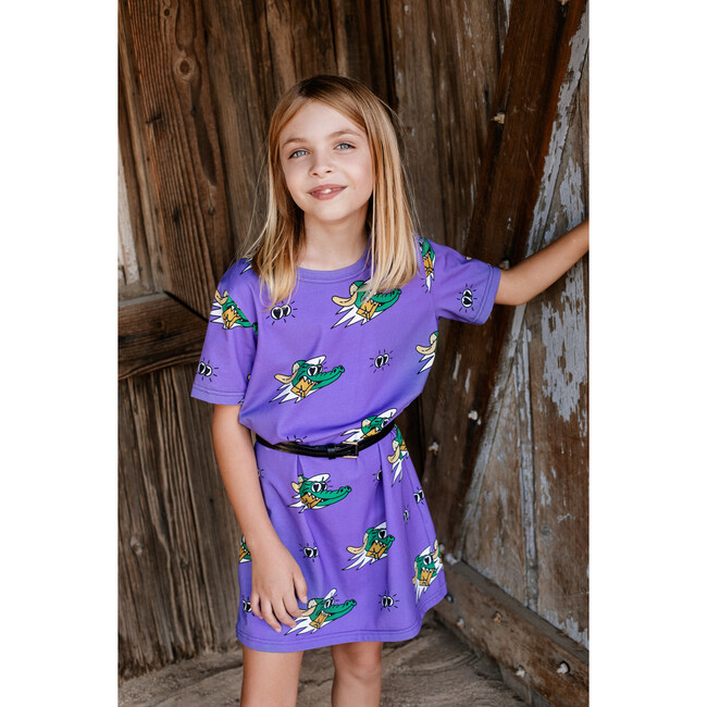 T-Shirt Dress Golden Gator Purple - Dresses - 2