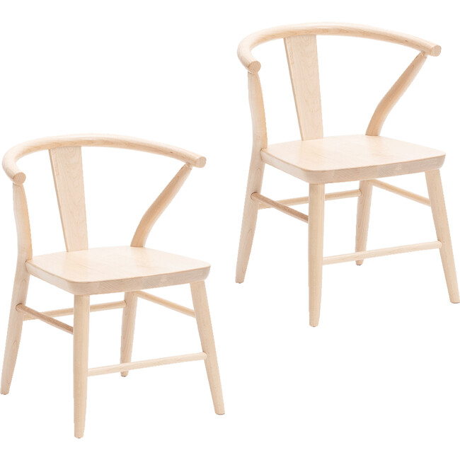 Crescent Chairs Pair, Natural - Kids Seating - 1