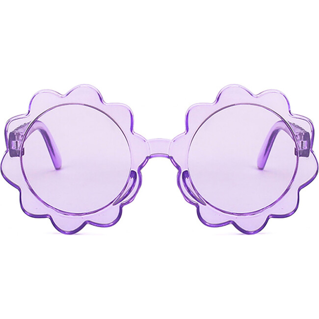 Round Sunburst Sunglasses, Lilac Purple - Sunglasses - 1