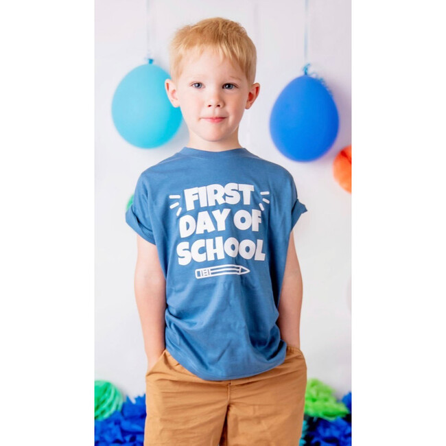 First Day of School S/S Shirt, Indigo - Shirts - 2