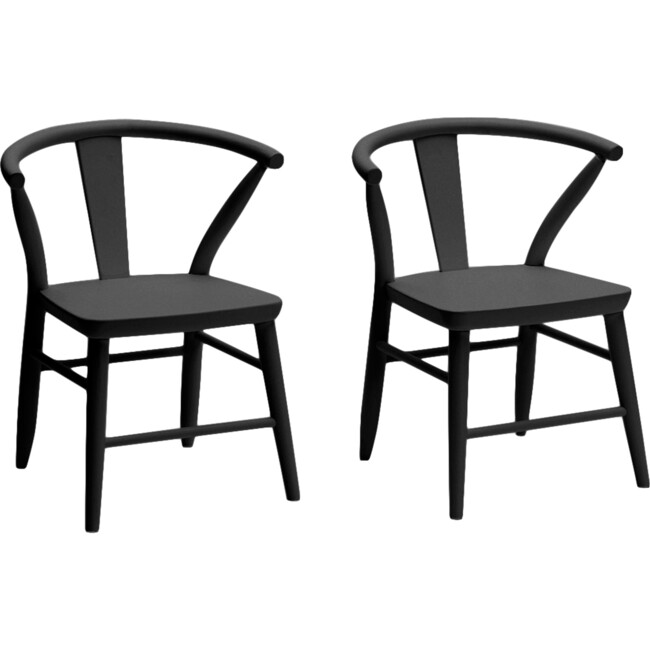 Crescent Chairs Pair, Black - Kids Seating - 1