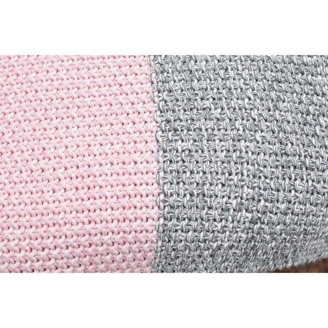 Vena Throw Blanket, Pink/Grey - Throws - 4