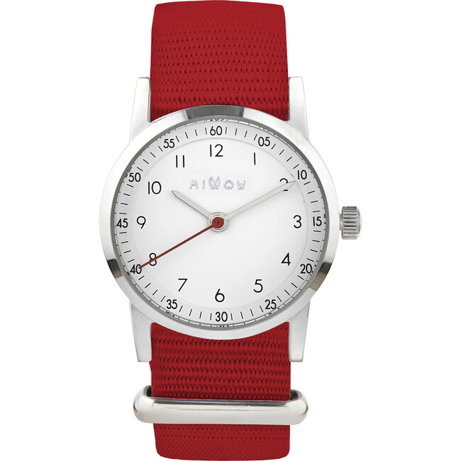 Millow Classic Watch, Red and Silver
