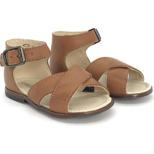 Athina Ankle Strap Sandal, Cognac - Sandals - 1