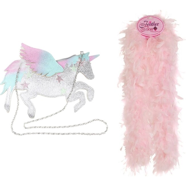 Fancy Unicorn Handbag and Boa Bundle - Costume Accessories - 1