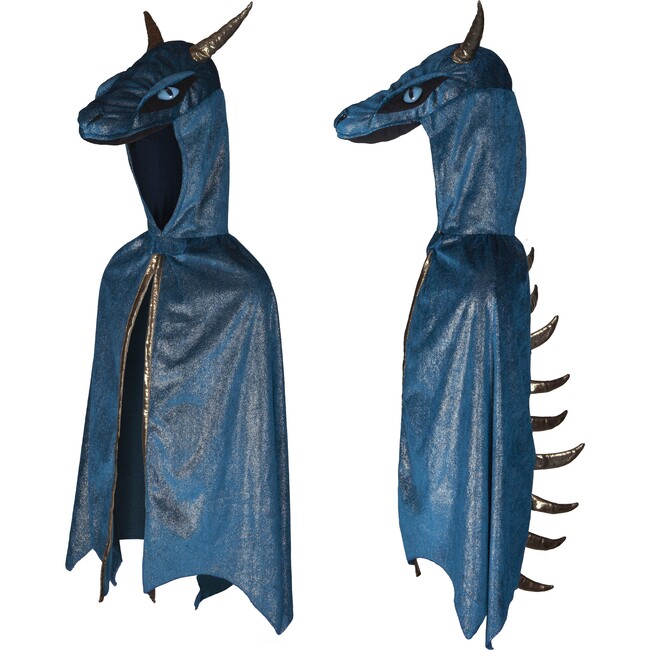 Midnight Dragon Cape, Blue/Gold Size 5-6 - Costumes - 1