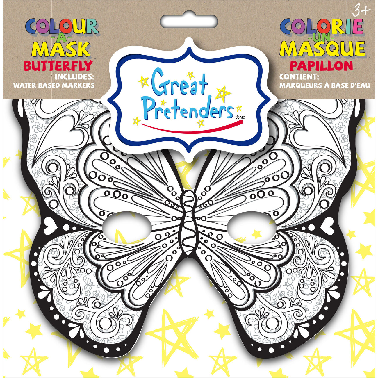 color-a-butterfly-mask-4-pack-bundle-with-markers-great-pretenders-pretend-play-play-tents-vanities-maisonette