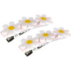 Triple Daisy Alligator Clips, White and Light Pink - Hair Accessories - 1 - thumbnail