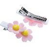 Double Daisy Alligator Clips, Light Pink and White - Hair Accessories - 2
