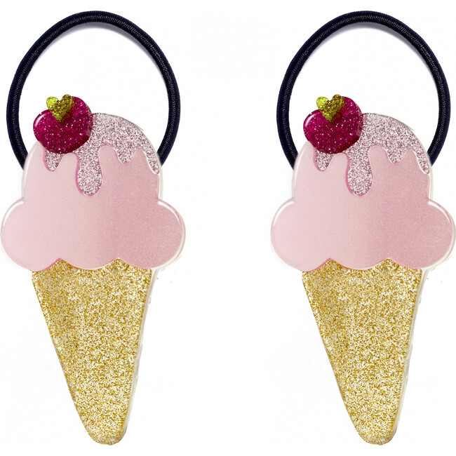 Ice Cream Satin Pink Ponytail Lilies & Roses Hair Accessories