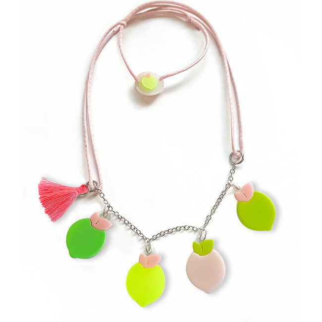 Multi Lemon Pink Green Necklace