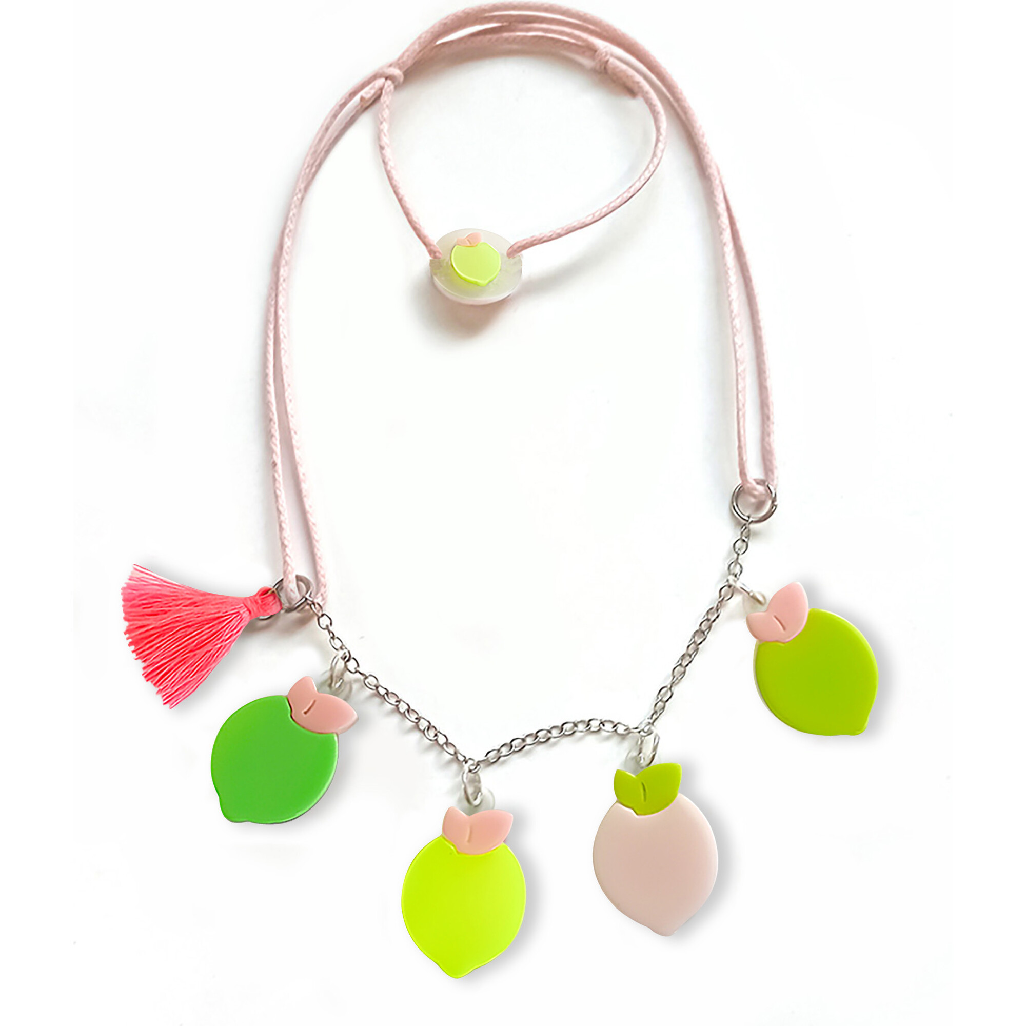 Multi Lemon Pink Green Necklace - Necklaces - 1