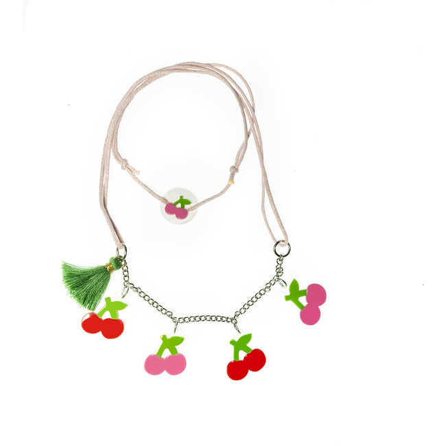 Multi Cherry Pink Red Necklace