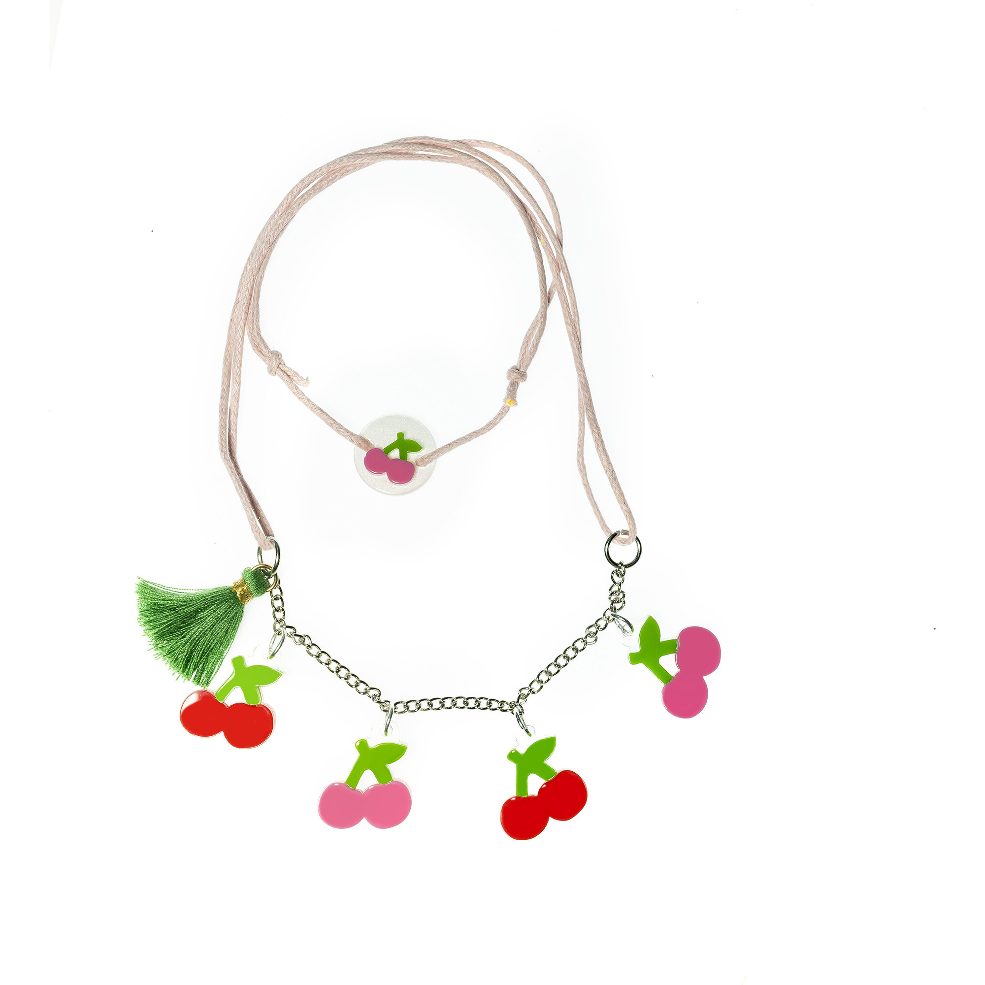 Multi Cherry Pink Red Necklace - Necklaces - 1