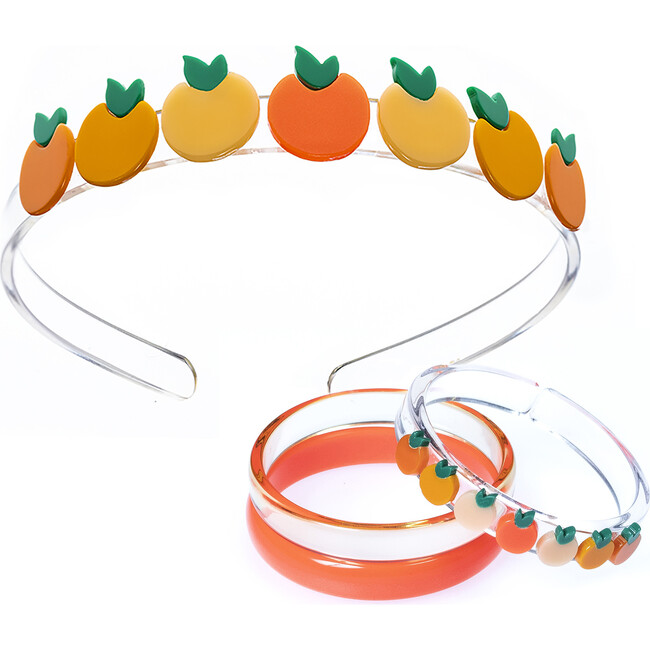 Multi Orange Headband and Bracelet Bundle
