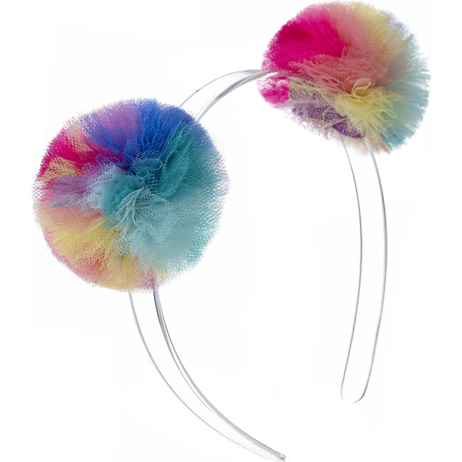 Double Pompom Headband, Vibrant Colors