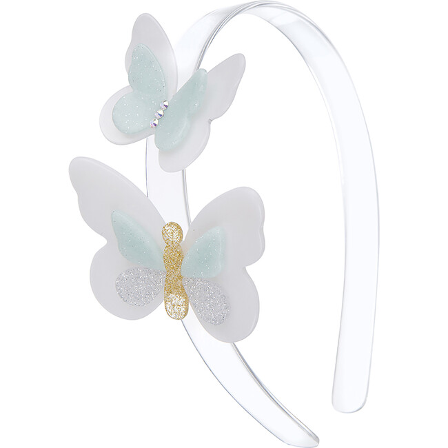 Double Butterfly Headband, Mint - Hair Accessories - 1