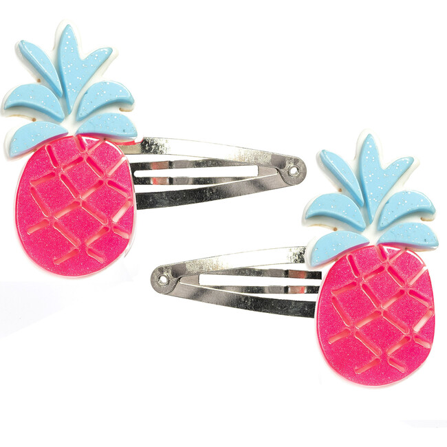 Pineapple Neon Pink Snap Clip - Hair Accessories - 1