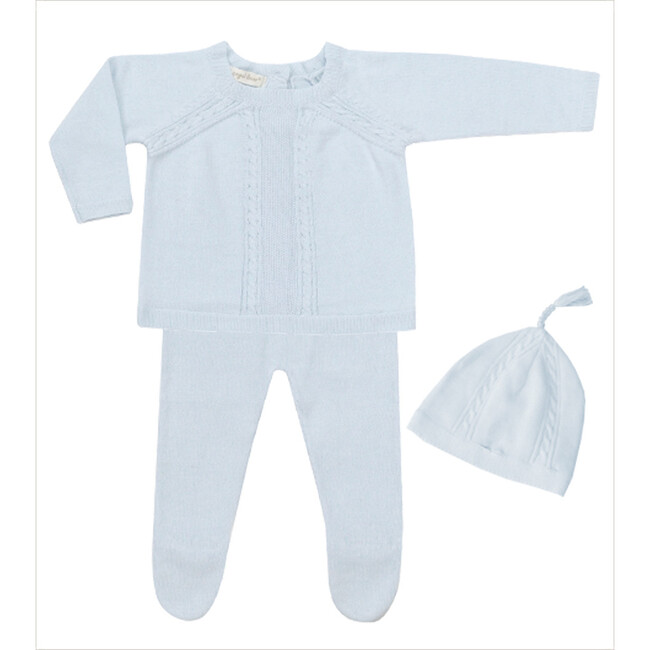 Classic Cable 3 Piece Set, Powder Blue - Angel Dear Basics | Maisonette