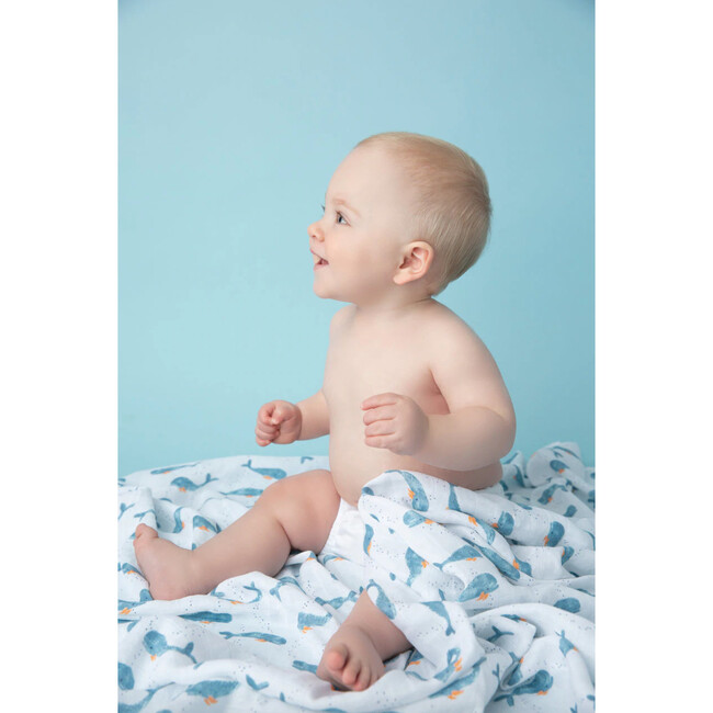 Swaddle Blanket, Whale Pod - Blankets - 2